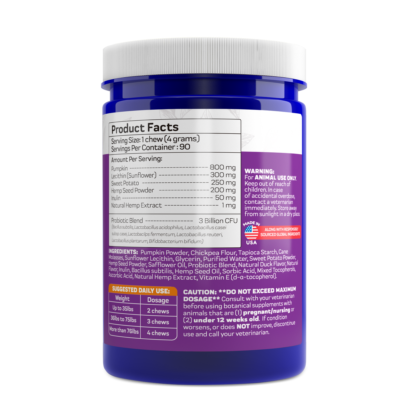 probiotic chew product facts